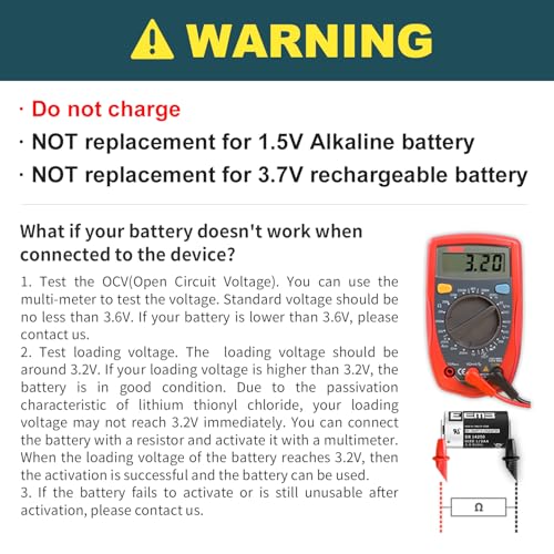 EEMB ER14250 Battery 1/2AA 3.6V Lithium Battery Li-SOCL₂ (4-Pack) Non-Rechargeable XL-050F SB-AA02 LS14250 for Dog Collar Meter Sensor Movement Monitor/Home Security System/Alarm System - Image 4