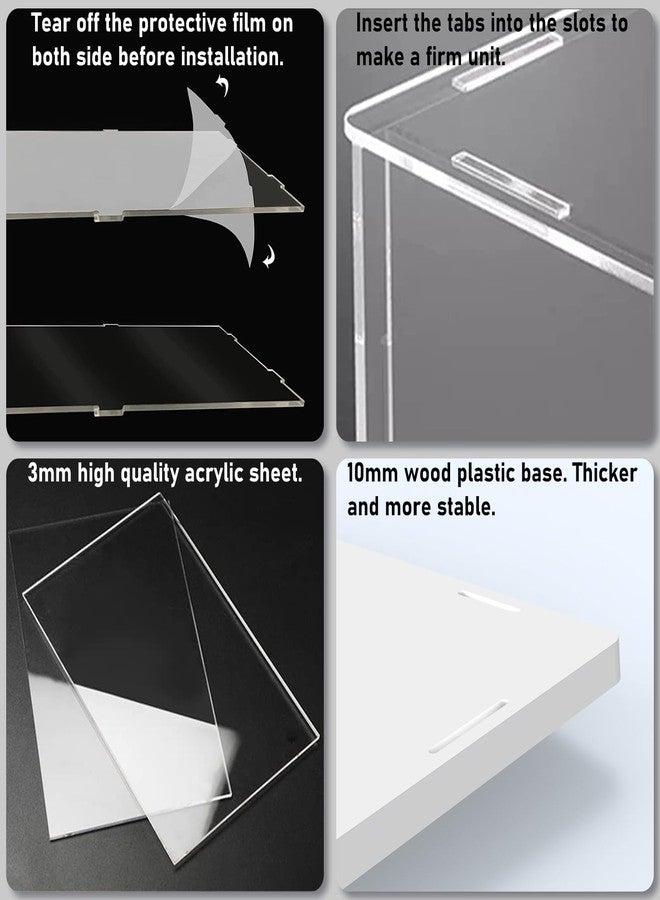 Choowin 5 Tier Clear Acrylic Display Case for Collectibles, Mini Figures, Pop Mart, Labubu, Sonny Angel, Smiski - Assemble Dustproof Acrylic Display Box with Door, Stand (White Base Step) - Image 3