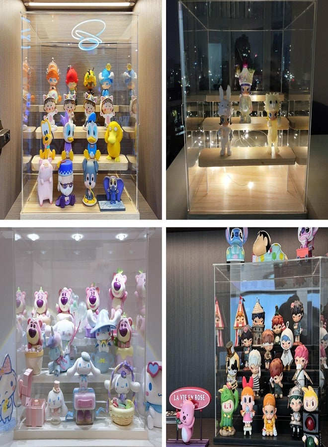Choowin 5 Tier Clear Acrylic Display Case for Collectibles, Mini Figures, Pop Mart, Labubu, Sonny Angel, Smiski - Assemble Dustproof Acrylic Display Box with Door, Stand (White Base Step) - Image 4