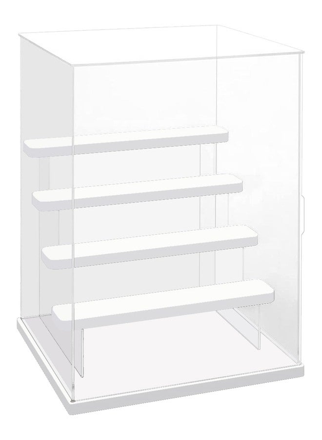 Choowin 5 Tier Clear Acrylic Display Case for Collectibles, Mini Figures, Pop Mart, Labubu, Sonny Angel, Smiski - Assemble Dustproof Acrylic Display Box with Door, Stand (White Base Step) - Image 1