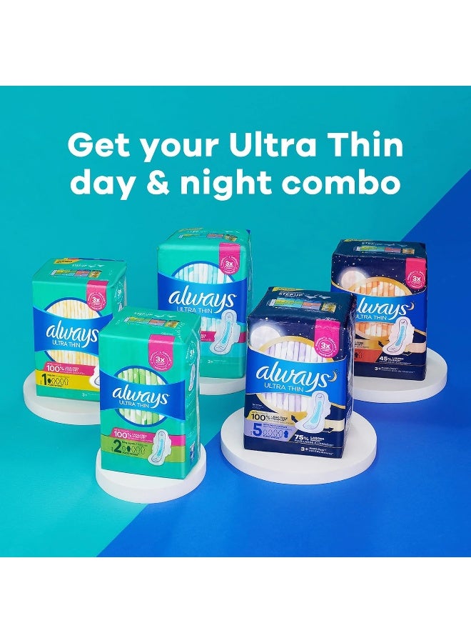 ALWAYS Ultra Thin Size 5 Extra Heavy Overnight Pads With Wings Unscented, 46 Count - Image 5