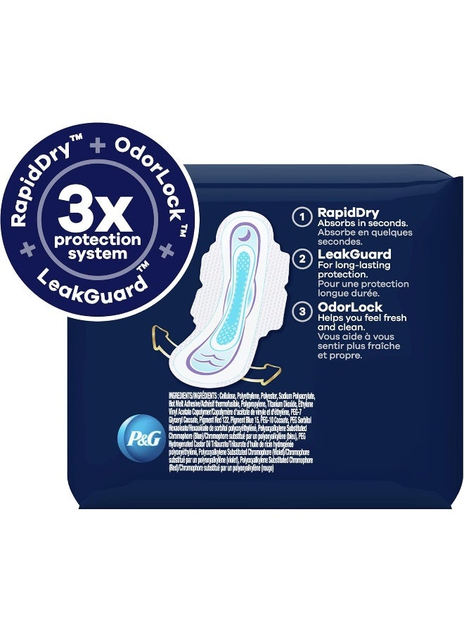 ALWAYS Ultra Thin Size 5 Extra Heavy Overnight Pads With Wings Unscented, 46 Count - Image 2
