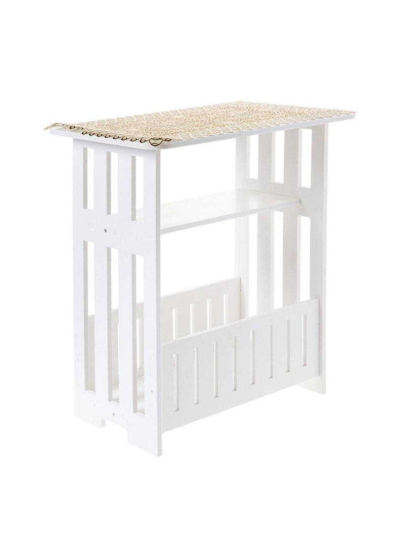Generic FFD Coffee Table Sofa Side Table For Clock Bedside Desk 2 Tier Storage Basket Book Shelf Towel Holder Sink Organizer Makeup Organizer Multipurpose Simple Wooden Small Study End Table  - Image 3