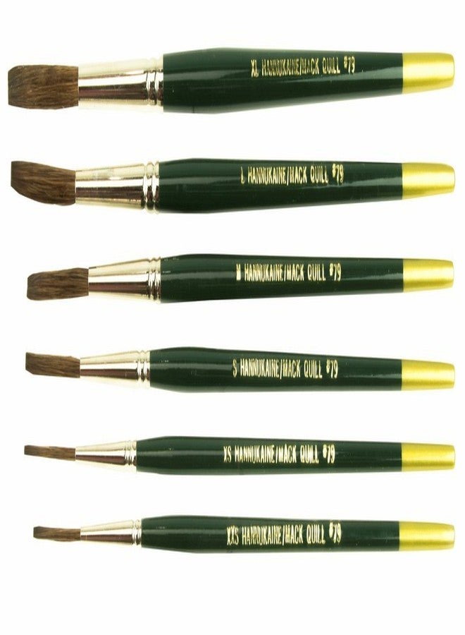Mack Brush (6) Andrew Mack Brush Hannukaine Quill Brushes Series 79 Size XXS - XL Mixture Squirrel Taklon - Image 1