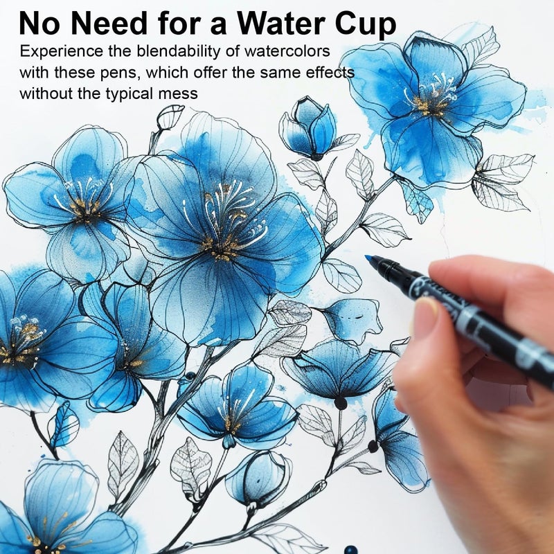 Corslet مجموعة أقلام فرشاة مزدوجة الطرف 48 قطعة 24 لون - Image 5