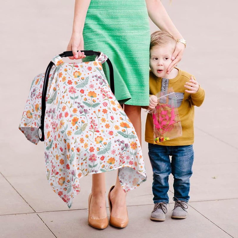 Metplus Muslin Carseat Cover for Babies,Breathable Infant Carseat Cover Lightweight Baby Carrier Cover for Girls Boys, Fit Spring Summer/Hot Days/Warm Weather - Image 5