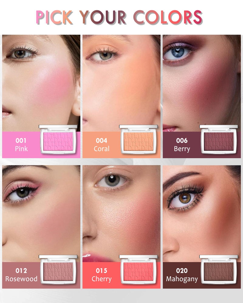 Lestpola Powder Blush Palette, Matte Powder Makeup Blush for Cheeks, Natural Glow Face Blush Contour Palette, Lightweight, Smooth, Highly Pigmented Buildable Color, Long-lasting All-Day Face Enhancing-Mahogany - Image 3