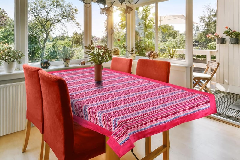 CASANEST Premium Cloth Trending Table CoverHeavy Woven Fabric Table Cover with lace Size 36x54 inch Mauve Mosaic - Image 3