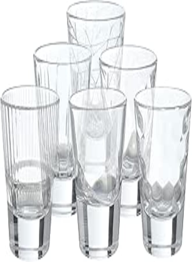 فيديفي طقم أكواب شرب عصري من الزجاج الشفاف بنقشة زهور من فيديفي، مكون من 6 قطع