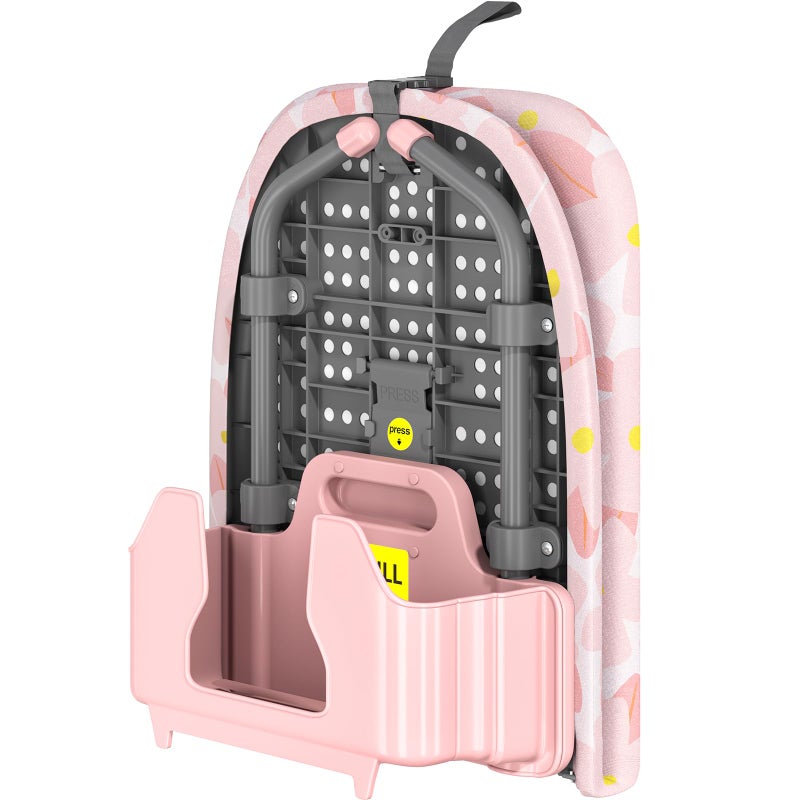 APEXCHASER Small Ironing Board with Iron Holder, Compact Iron Board with Non-Slip Feet, Portable Tabletop Ironing Board with Cotton Cover for Small Spaces and Travel, Pink - Image 1