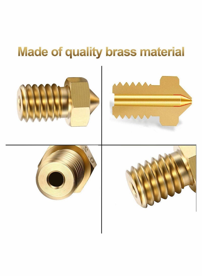 Printer Nozzle AE 25 PCS 3D, 0.2/0.4/0.6/0.8/1.0 mm Hardened Steel Nozzle for ABS/PLA 3D Printer Makerbot Creality CR-10 (Gold) - Image 5