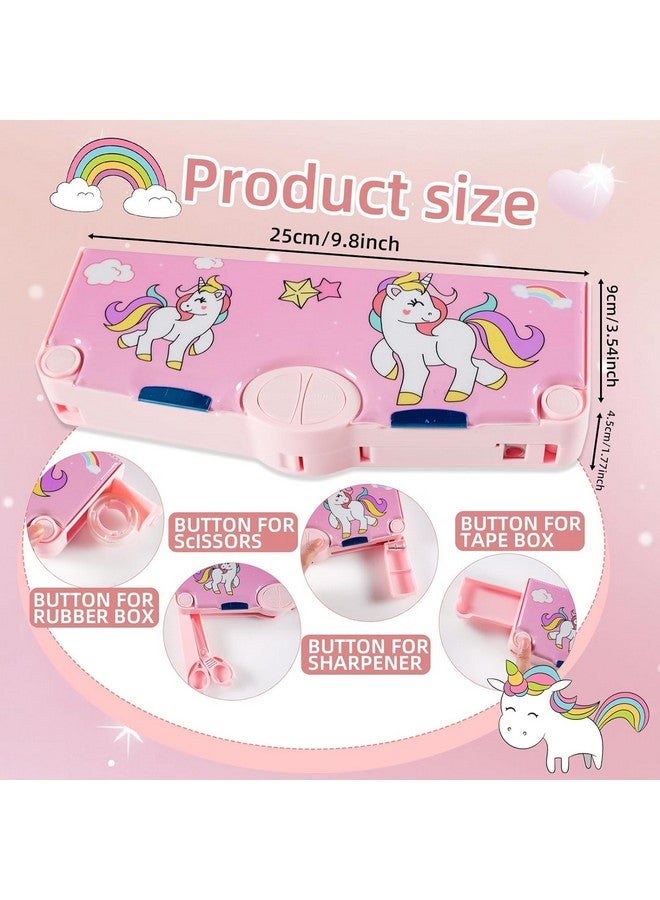 Prime Deals Multi-Functional Pencil Box For Kids, Space Pencil Box For Boys, Kids Pencil Box For Boys & Girls, Magnetic Pencil Box For Boys, Space Theme Gifts For Kids With Accessories. (Unicorn) - Image 2