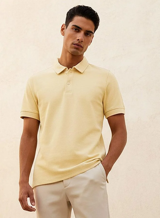 Splash FAV Basic Short Sleeves Textured Polo T-shirt