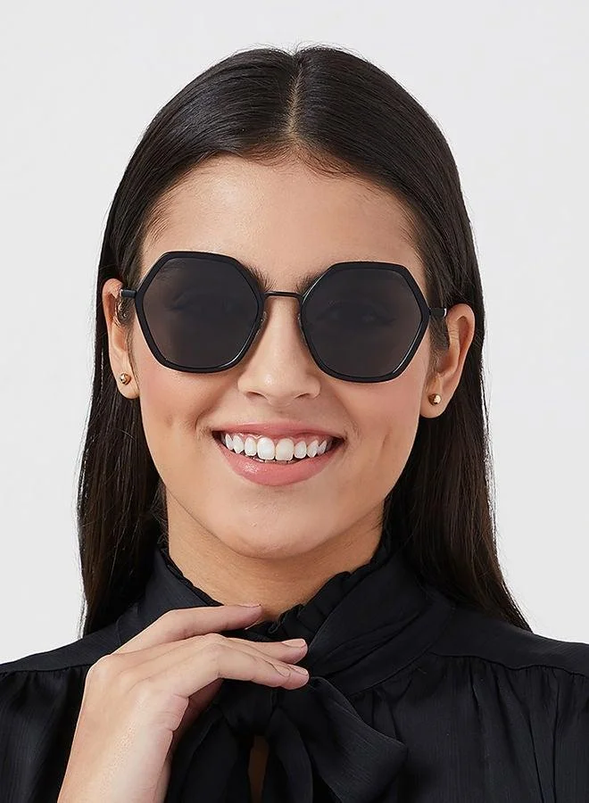 30Sundays 30Sundays EQUINOX,Women Sunglasses, Geometric Sunglasses, UV Protection: UV400 (Black,Gray)