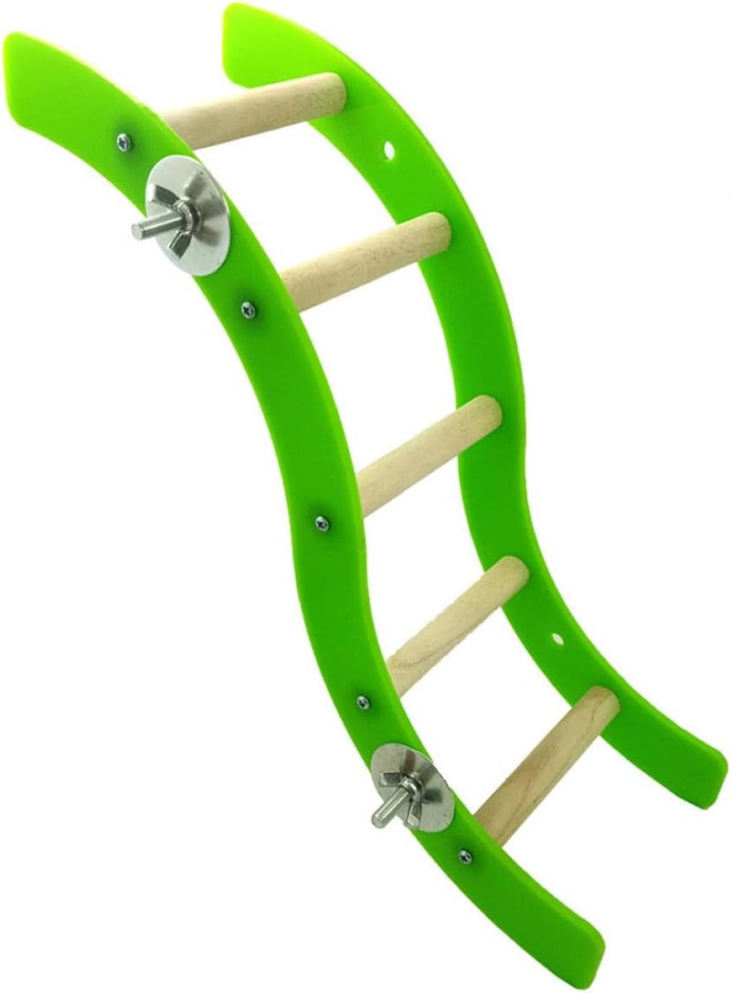 Mini Acrylic Wavy Climbing Ladder for Hamster Parrot Squirrel Cage Pet Playing Accessory in Green for Small Pets - Image 1