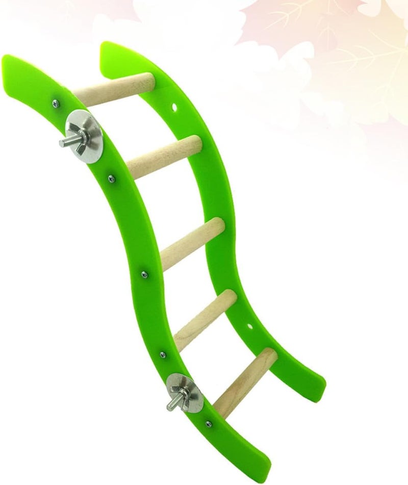 Mini Acrylic Wavy Climbing Ladder for Hamster Parrot Squirrel Cage Pet Playing Accessory in Green for Small Pets - Image 2