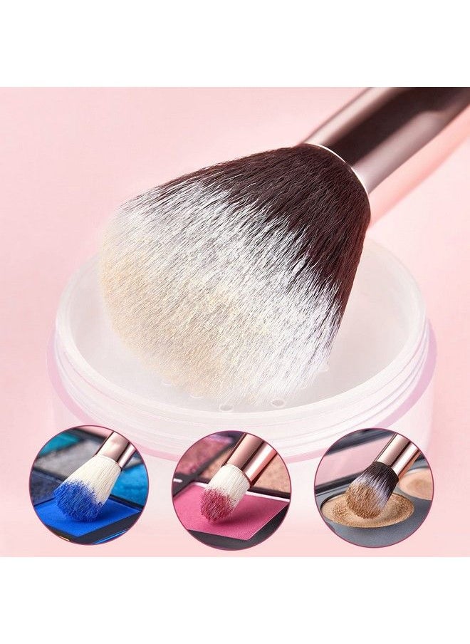 Jessup Makeup Brushes Labeled Makeup Brush Set Premium Synthetic And Natural Hair Foundation Powder Concealer Eyeshadow Blending 15Pcs Brush Kit Rose Gold/Black T160  - Image 5