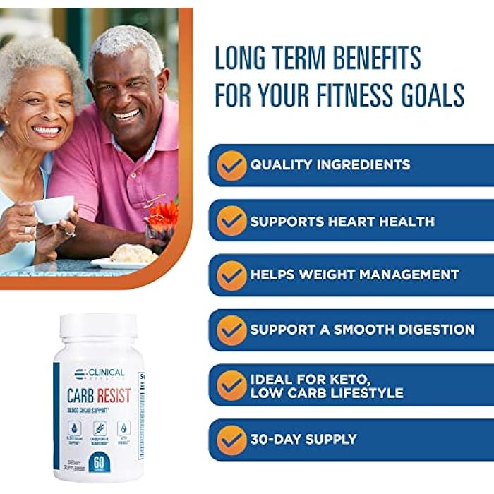 Clinical Effects Carb Resist - Carb Blocker with Vitamin C - 60 Capsules - Ideal for Keto or Low Carb Lifestyle - Supports Heart Health and Weight Management - Plant-Based - Image 5