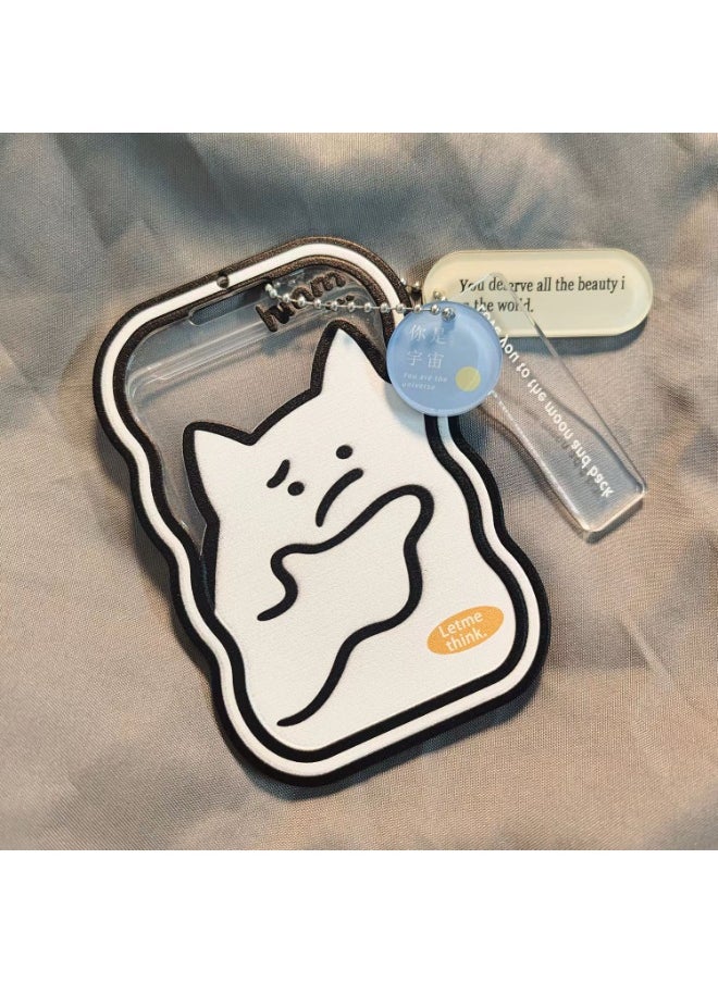 NIBEMINENT 1 - Piece Hmm Kpop Photo Card Holder Pendant Key Chain ID Badge Holder ID Card Holder Photo Card Protector for School ID Office ID Access Card for Women Girls 
