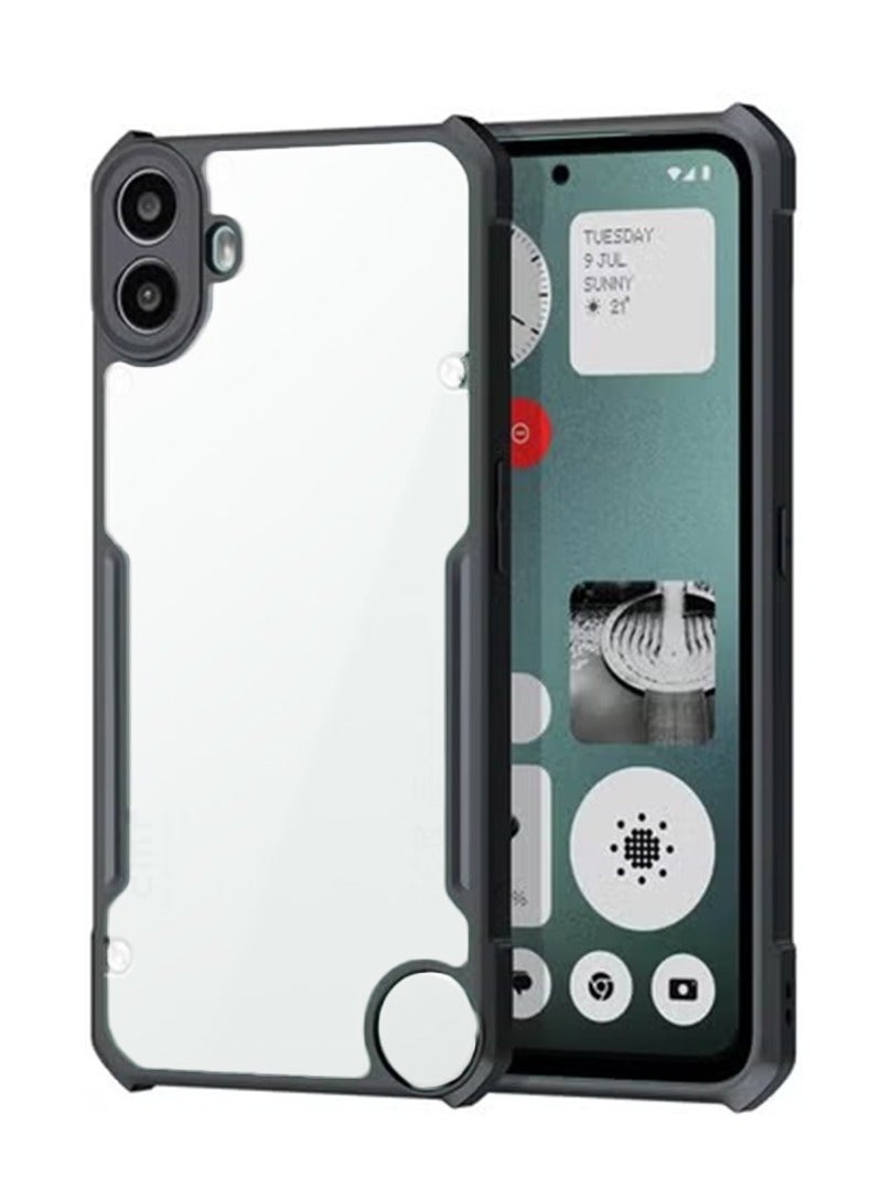 Nothing CMF Phone 1 / cmf by NOTHING Phone 1 Case Cover, Ultra-Thin Lightweight Cover Soft TPU Bumper, Acrylic Clear Back Mobile Phone Case Cover for Nothing CMF Phone 1 / cmf by NOTHING Phone 1, Black