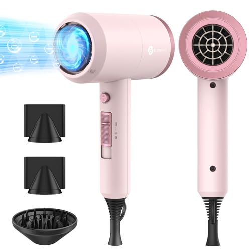 Slopehill Professional Ionic Hair Dryer, Powerful 1800W Fast Drying Low Noise Blow Dryer with 2 Concentrator Nozzle 1 Diffuser Attachments for Home Salon Travel (Pottery Pink and Rose Gold) - Image 1