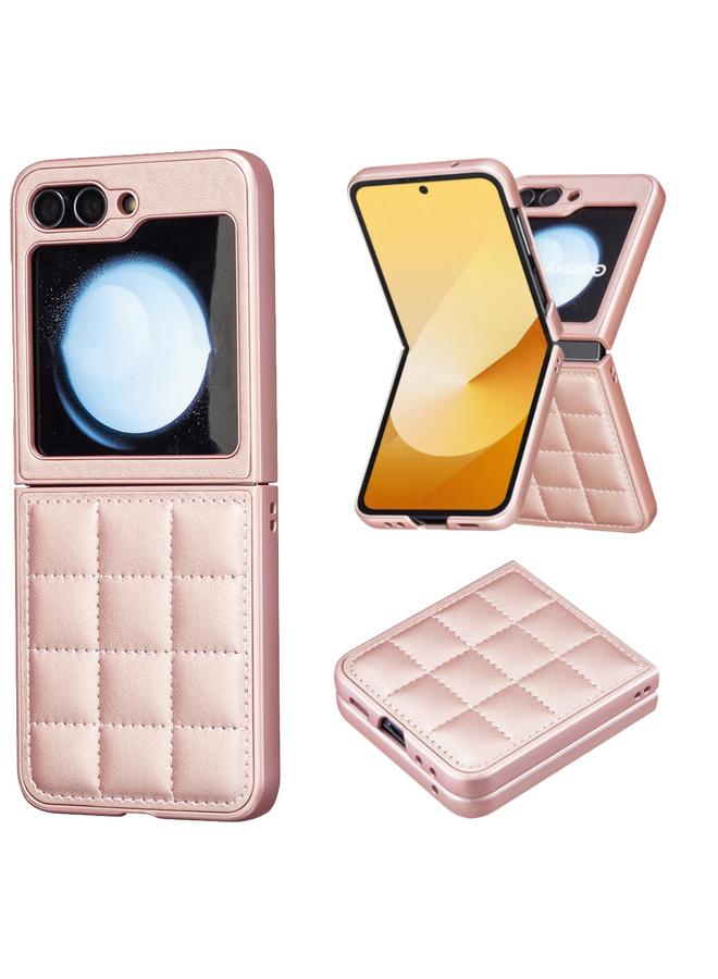 Green Tiger For Samsung Galaxy Z Flip6 Square-shaped Leather Back Cover Phone Case(Rose Gold)