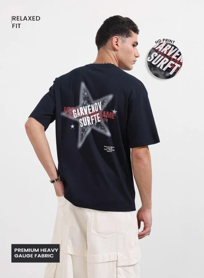 شركة المرآب الهندية Men Relaxed Fit Graphic Printed Crew Neck Half Sleeves T-Shirt