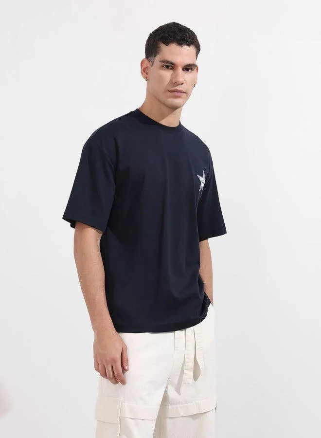 The Indian Garage Co Men Relaxed Fit Graphic Printed Crew Neck Half Sleeves T-Shirt