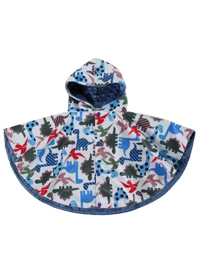Snuggle Stuffs Boys Dot Poncho Blue Dinosaurs - Image 1