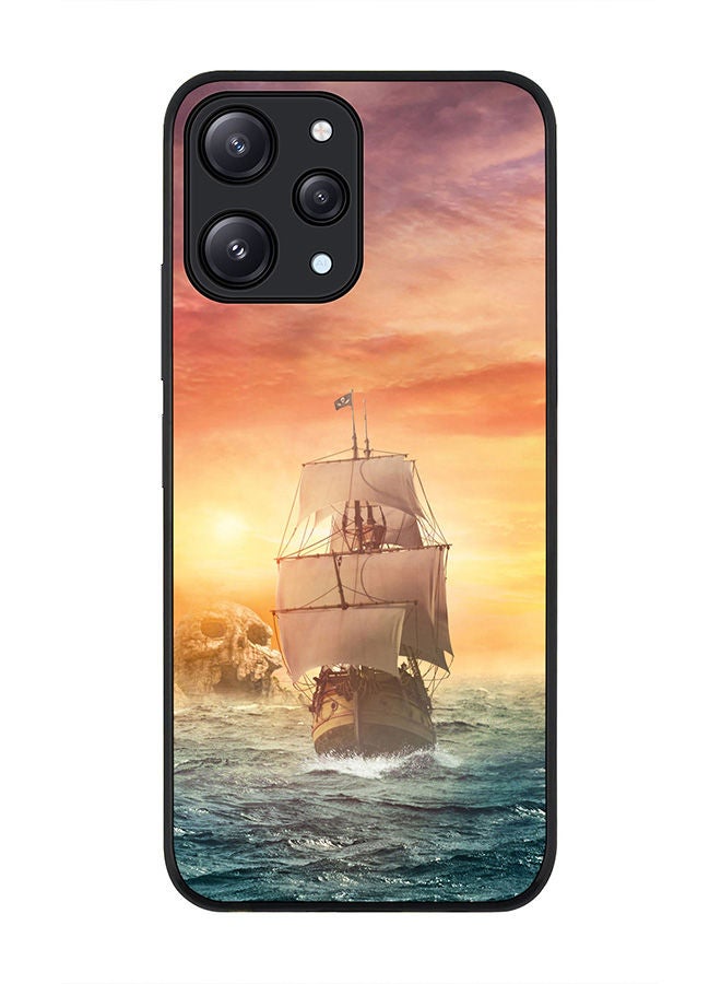 Stylizedd Rugged Black edge case for Xiaomi Redmi 12 4G, Slim fit Soft Case Flexible Rubber Edges Anti Drop TPU Gel Thin Cover -  Skull Island - Image 1