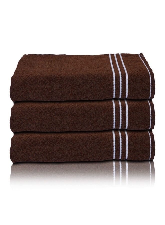 Kuber Industries Three Stripes Design Super Absorbent Cotton Hand Towel;Face Towel For Menwomen & Kidspack Of 3 (Brown)  - Image 2