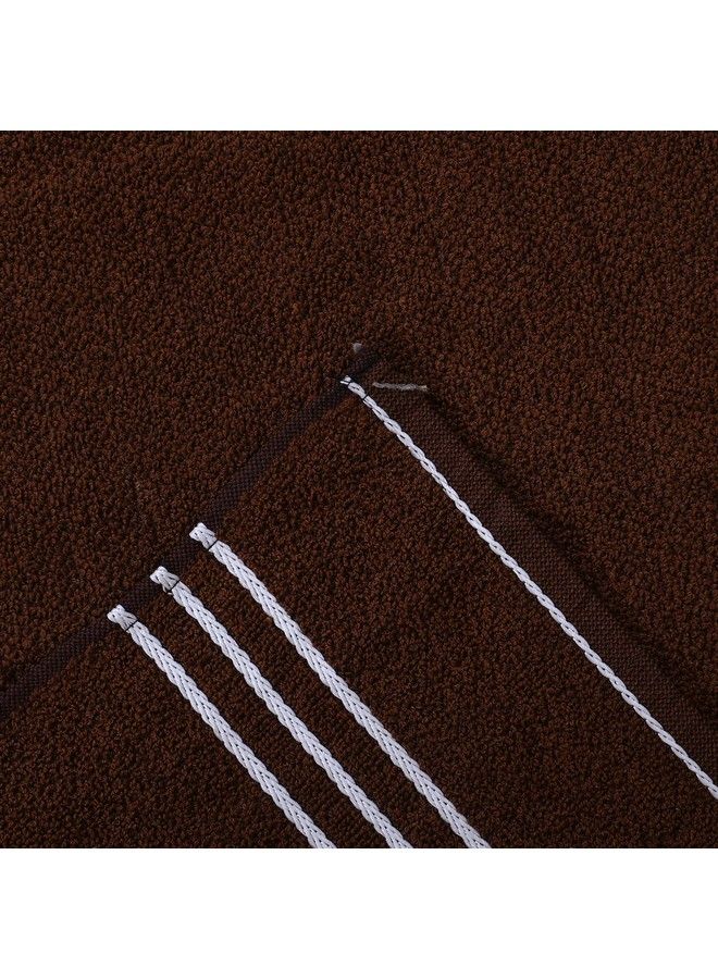 Kuber Industries Three Stripes Design Super Absorbent Cotton Hand Towel;Face Towel For Menwomen & Kidspack Of 3 (Brown)  - Image 4