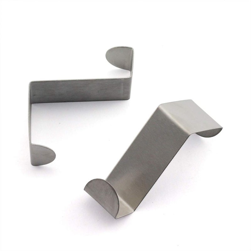 JCBIZ 2 Pack Over The Door Hooks Stainless Steel Seamless Nail-Free Bathroom Kitchen Z Shape Back Door Hook Rack Hanger Organizer Silver (Fit for Thickness: Less Than 1.8cm/4cm) - Image 3