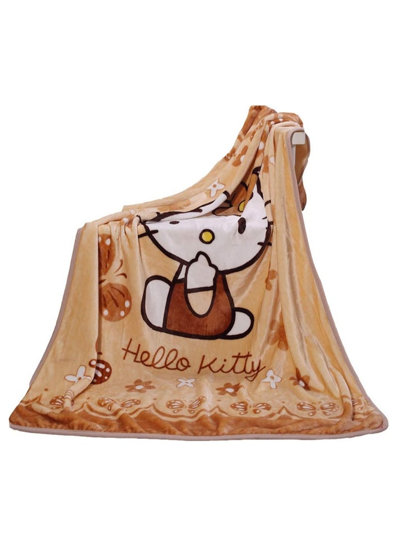 General Blanket Cartoon Cat Pharaoh Blanket Soft Warm Printed Blanket Sleeping Travelling Office Supplies Elderly (100*150cm)  - Image 1