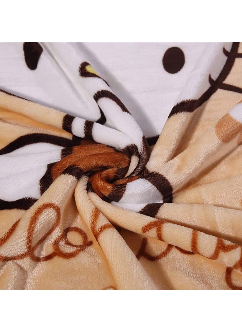General Blanket Cartoon Cat Pharaoh Blanket Soft Warm Printed Blanket Sleeping Travelling Office Supplies Elderly (100*150cm)  - Image 4