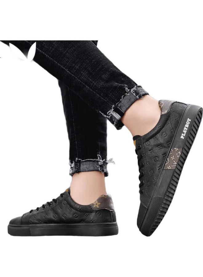 PLAYBOY Men'S Shoes Spring/Summer Season Canvas Shoes Men'S All-Match Casual Shoes Men'S Sports Shoes Black Size 43 - Image 2