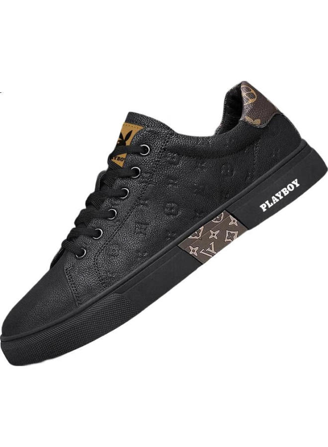 PLAYBOY Men'S Shoes Spring/Summer Season Canvas Shoes Men'S All-Match Casual Shoes Men'S Sports Shoes Black Size 43 - Image 3