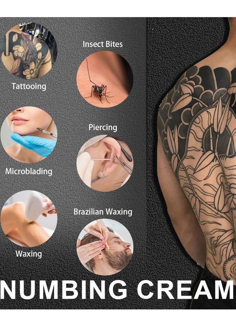 DERMFREE - Lidocaine Tattoo Numbing Cream 8 Hours Maximum Strength Painless Tattoo Numbing Cream for Tattooing Piercing Waxing and Injections Fast Acting Tattoo Numb Cream for Deep Pain Relief Tattoo Cream 20g - Image 1