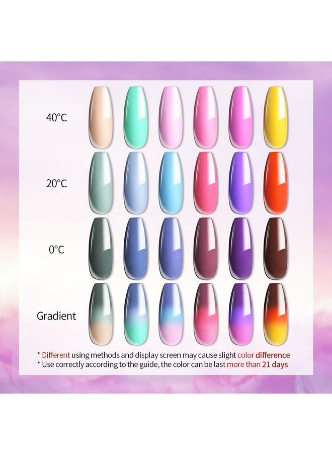 UR SUGAR - Color Changing Gel Nail Polish Set 6 Colors Temperature Red Pink Purple Mood Changing Long Lasting Soak Off Manicure Diy Home Kit For Women - Image 1