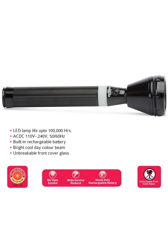 iBELL IBELL FL8348 Rechargeable Torch Flashlight, Extra Long Beam Range, Aircraft Aluminium Body, Super Bright LED Light  - Image 3