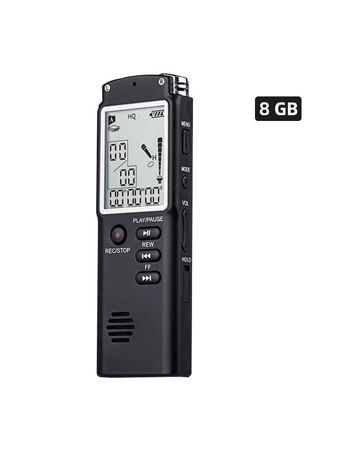 Generic - 8GB Digital Voice Recorder Voice Activated Recorder MP3 Player 1536Kbps HD Recording Noise Reduction Dual Condenser Microphone 13h Continuous recording with WAV MP3 Player Telephone Recording - Image 1