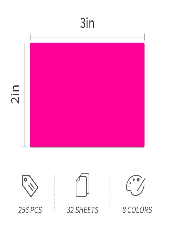 Ouzoustate Colored Labels Stickers 3" x 2" Rectangular Removable Moving Stickers Labels for Packing Boxes 8 Large Adhesive Color Coding Labels - 256 Pack (Colorful) - Image 2