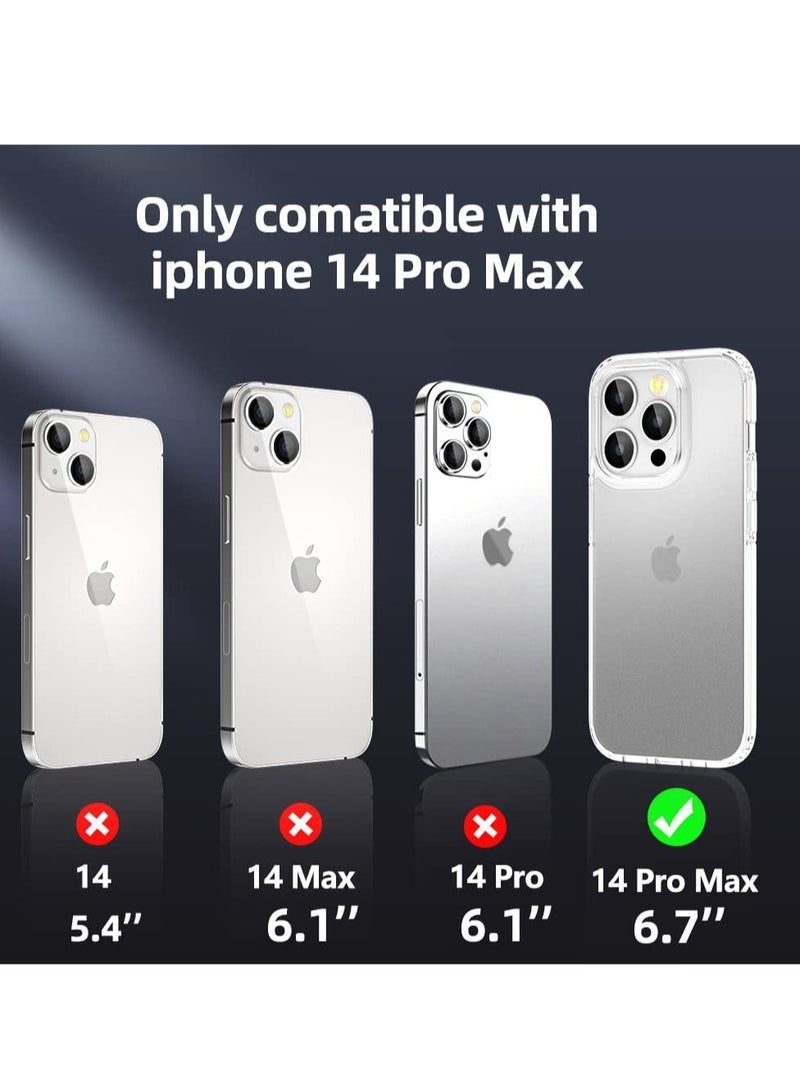 ELTRAZONE Shockproof Compatible iPhone 14 Pro Max Case Frosted Translucent Thin [Military Grade Drop Protection]Anti-Drop Hard PC Back with Soft Silicone Edge Slim Protective Cover 2022 6.7"-Clear - Image 2