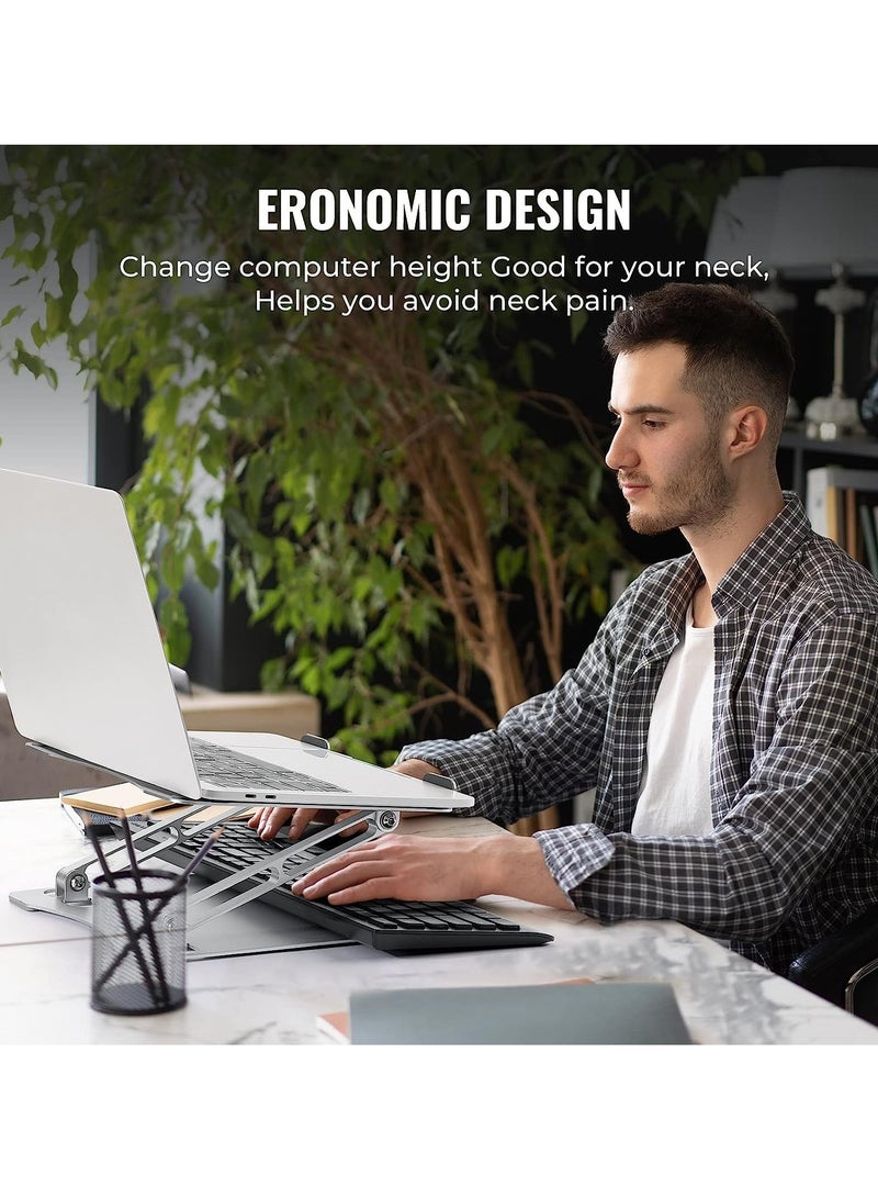 ELTRAZONE Laptop Stand，Foldable Height Lift Laptop Stand,Heat Dissipation,Ergonomic Design,Compatible with MacBook Air/Pro Dell HP XPS Lenovo Chromebook Ipad All Laptops - Image 2