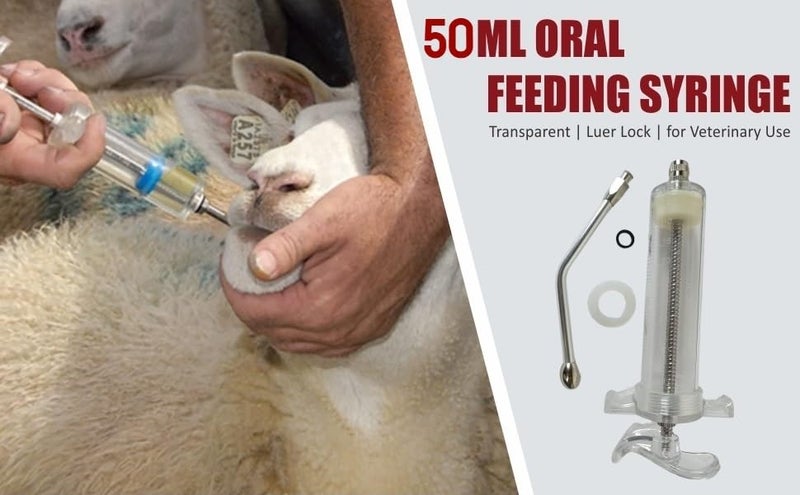 Agarwals 50ml Oral Feeding Syringe With Nozzle | Transparent | Luer Lock With Nozzle | for Veterinary Use - Image 3