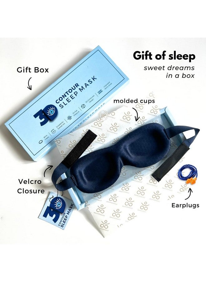 Samadhaan Nylon Eye Mask For Sleeping With Adjustable Velcro 3D Contour Sleeping Mask For Men Women Sleep Mask Blind Fold Eye Cover Pad For Travel Total Blackout Sleeping Eye Mask Blindfold - Image 2