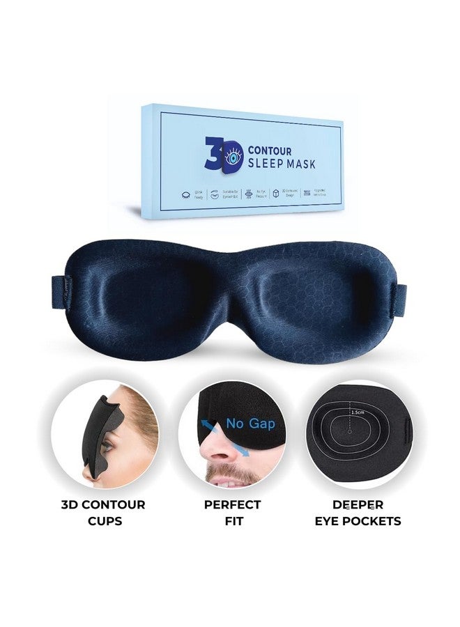 Samadhaan Nylon Eye Mask For Sleeping With Adjustable Velcro 3D Contour Sleeping Mask For Men Women Sleep Mask Blind Fold Eye Cover Pad For Travel Total Blackout Sleeping Eye Mask Blindfold - Image 4