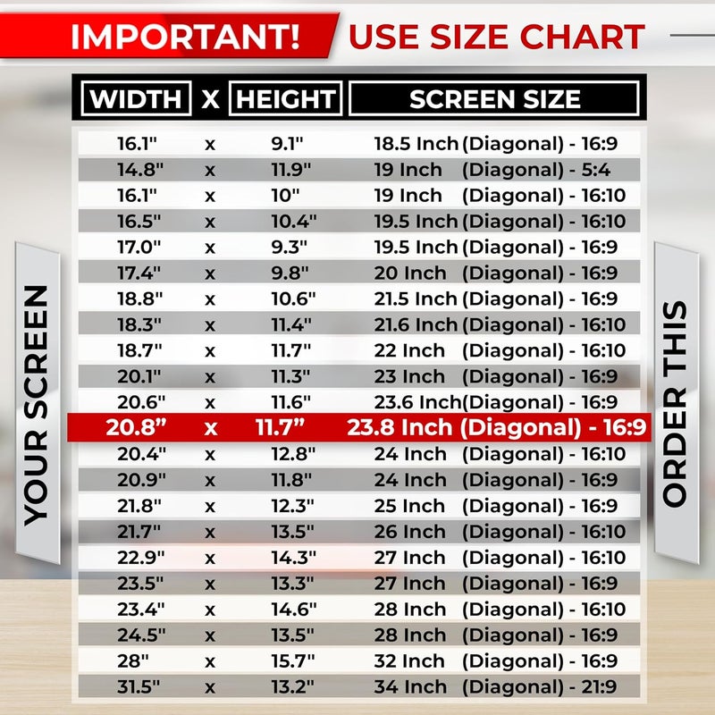 SightPro 23.8 Inch 16:9 Computer Privacy Screen Filter for Monitor - Privacy Shield and Anti-Glare Protector - Image 3