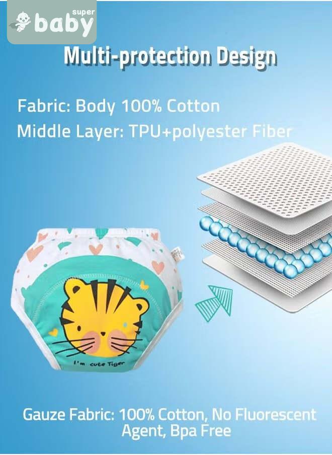 SuperBaby 2 Piece Potty Training Underwear, 6 Layers Breathable Cotton Absorbent Trainer Pants for Toddler Baby Boys Girls Waterproof - Image 3