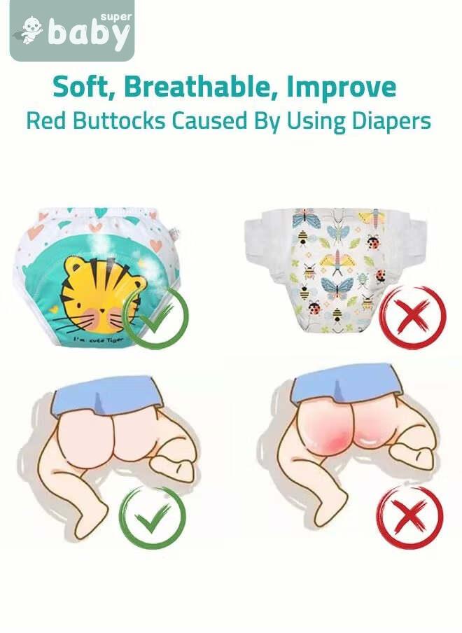 SuperBaby 2 Piece Potty Training Underwear, 6 Layers Breathable Cotton Absorbent Trainer Pants for Toddler Baby Boys Girls Waterproof - Image 5